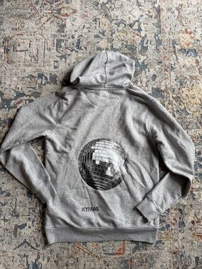 Kymas Gray Hoodie with Disco Ball Graphic